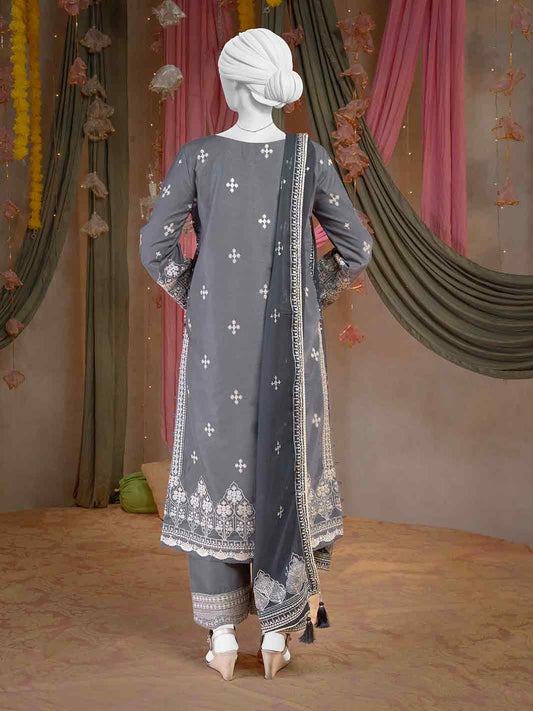 Party Wear Embroidered 3Pc Unstitched Suit | PJPWS-240846
