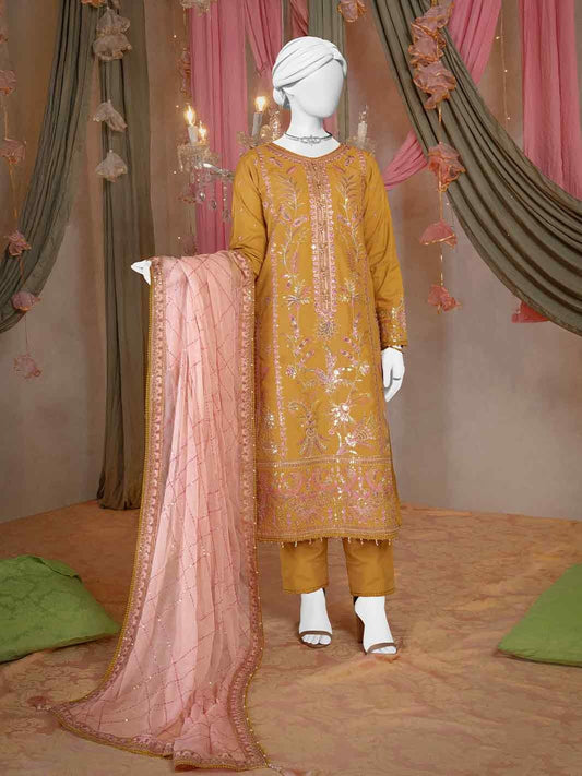 Party Wear Embroidered 3Pc Unstitched Suit PJPWS-240848
