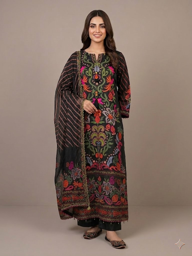 3-piece Stitched Silk