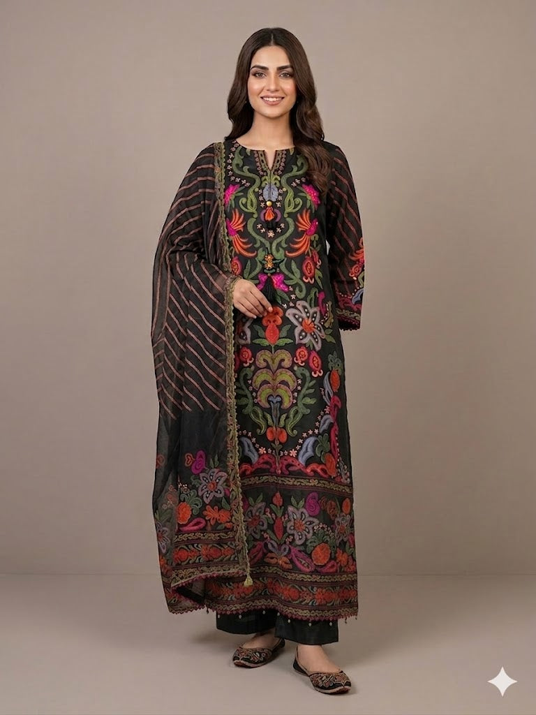 3-piece Stitched Silk