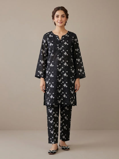 Monochrome 2-Piece Stitched